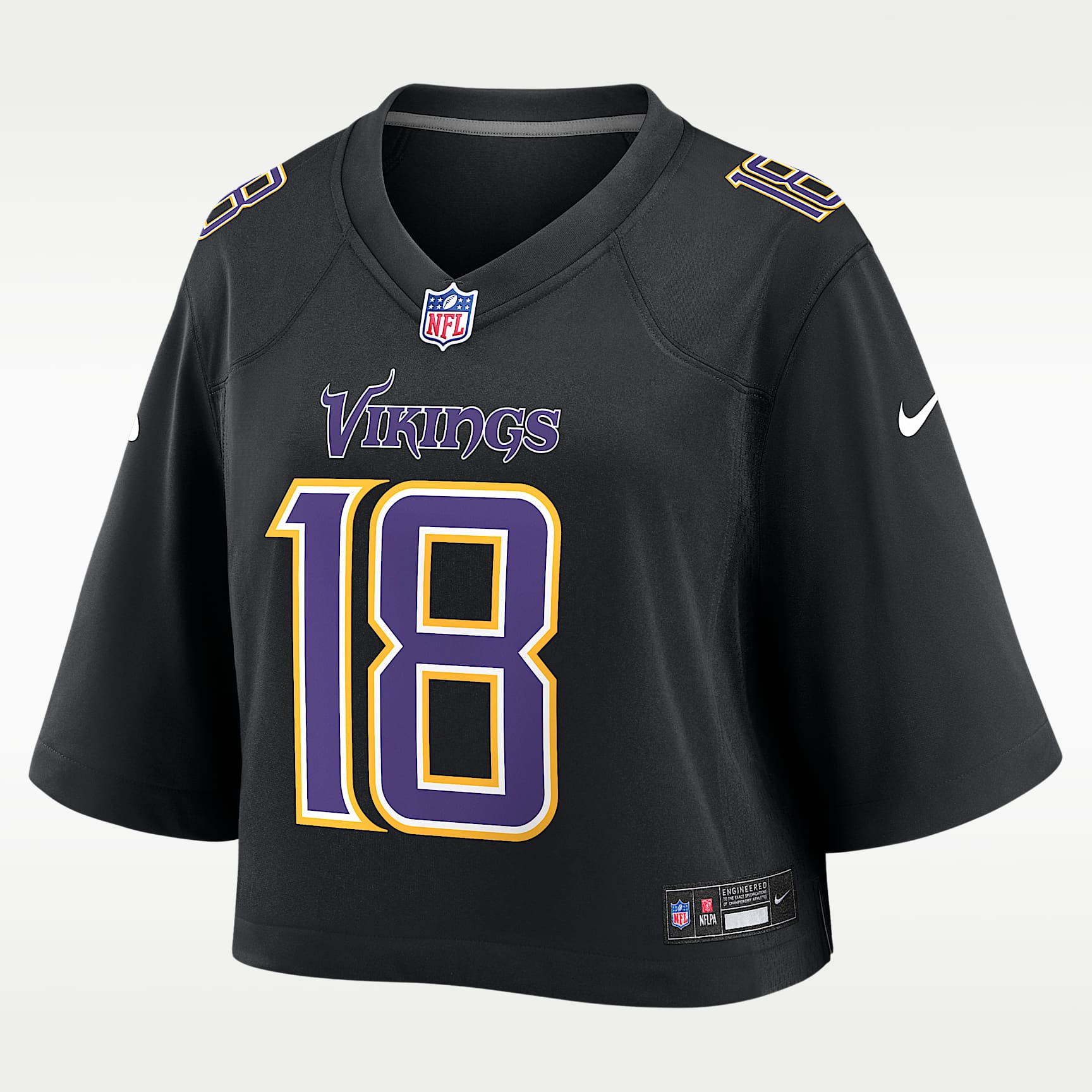 Justin Jefferson Minnesota Vikings Women's Nike NFL Cropped Tundra